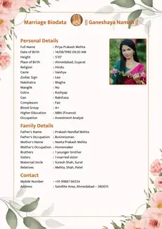 Abstract Orange biodata template